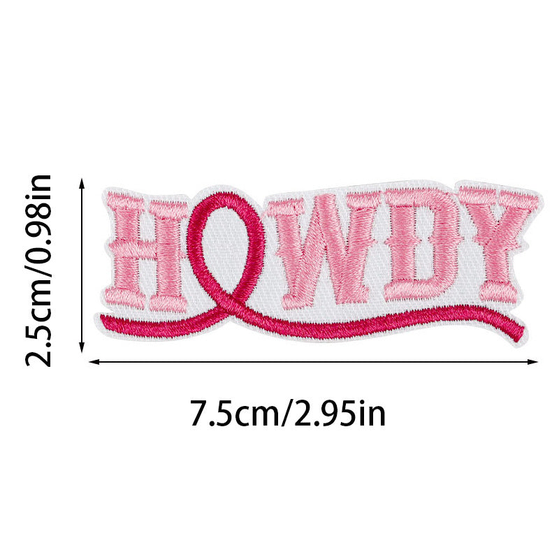 Wholesale Pink Western Cowboy Hat Embroidered Patch